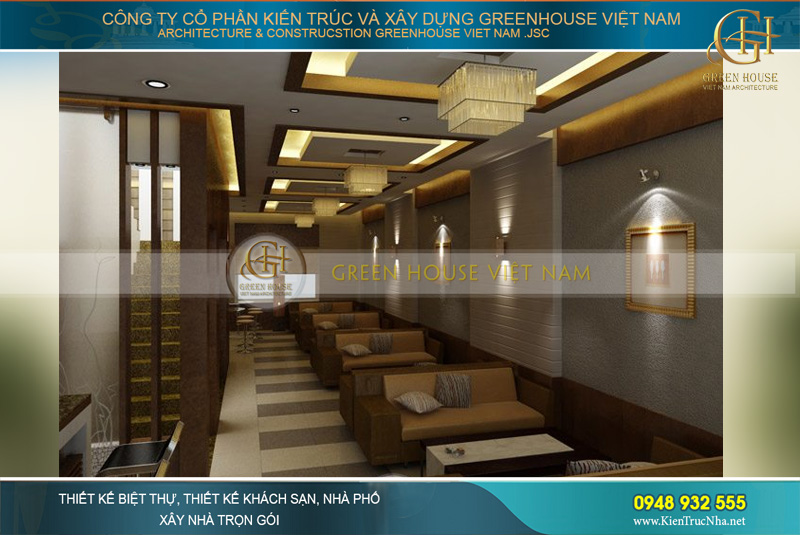 Thiết kế nội thất hiện đại, sang trọng của khu vực quán cafe