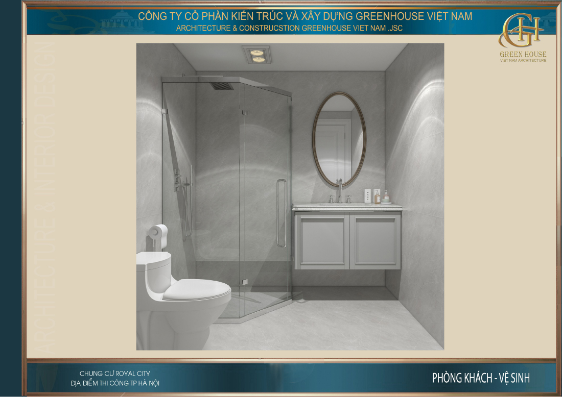 Bố trí 1 phòng vệ sinh chung