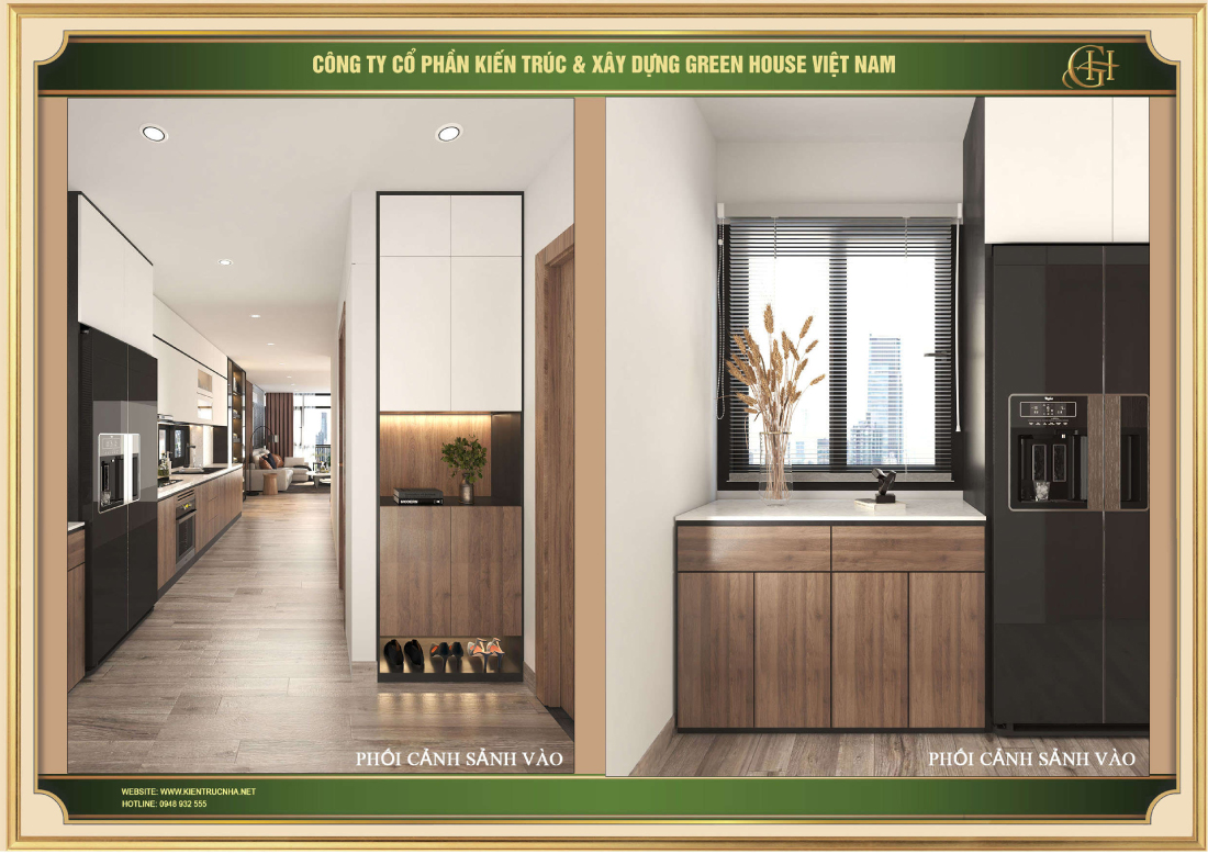 Thiết kế phối cảnh sảnh vào của chung cư tại Hà Nội