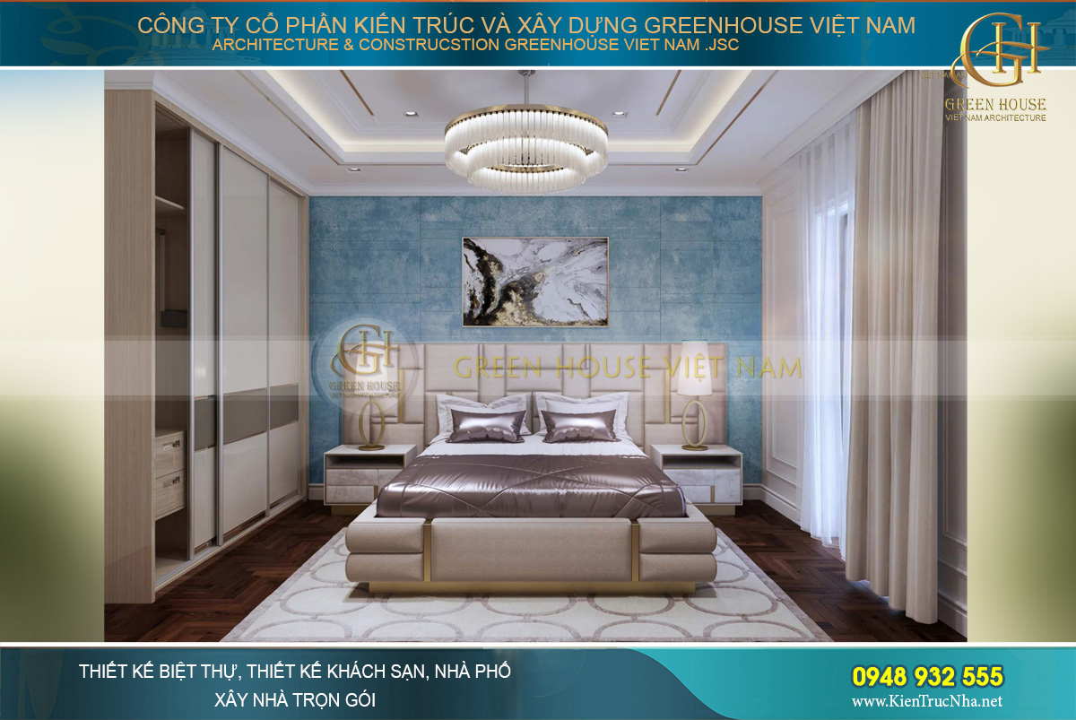 Phòng ngủ số 3 với tone màu khá lạ mắt và độc đáo