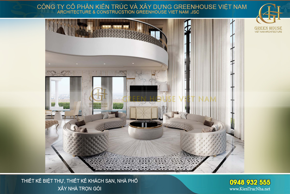 Không gian phòng khách đẹp như một biệt thự nơi trời tây sang trọng đẳng cấp nhất