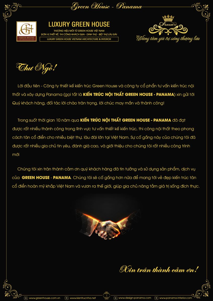 Kiến trúc nội thất Green House Việt Nam - Panama: Đẳng cấp làm nên thương hiệu