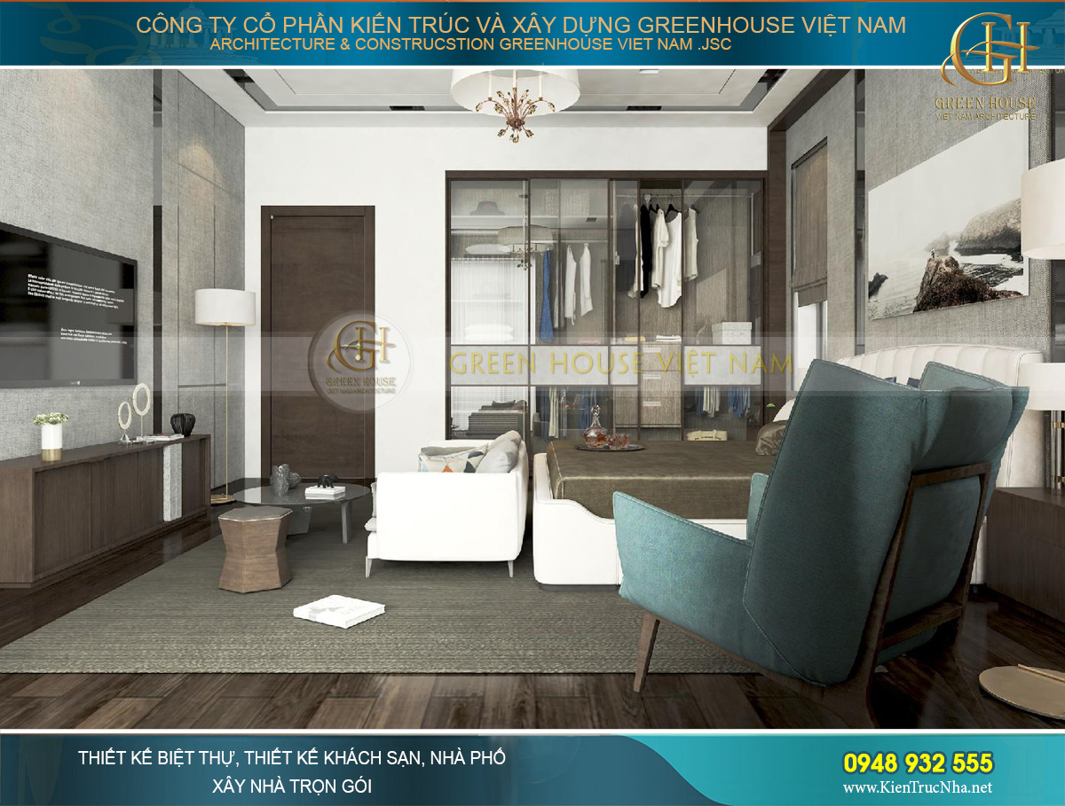 Đồ nội thất trong phòng khá nhiều nhưng được bố trí vô cùng khéo léo