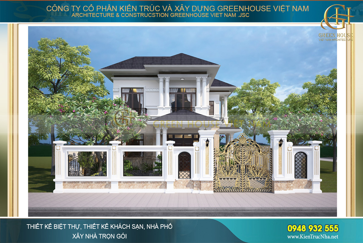 Các KTS lựa chọn gam màu trắng làm chủ đạo mang đến sự tinh khôi và trong sáng cho ngôi biệt thự