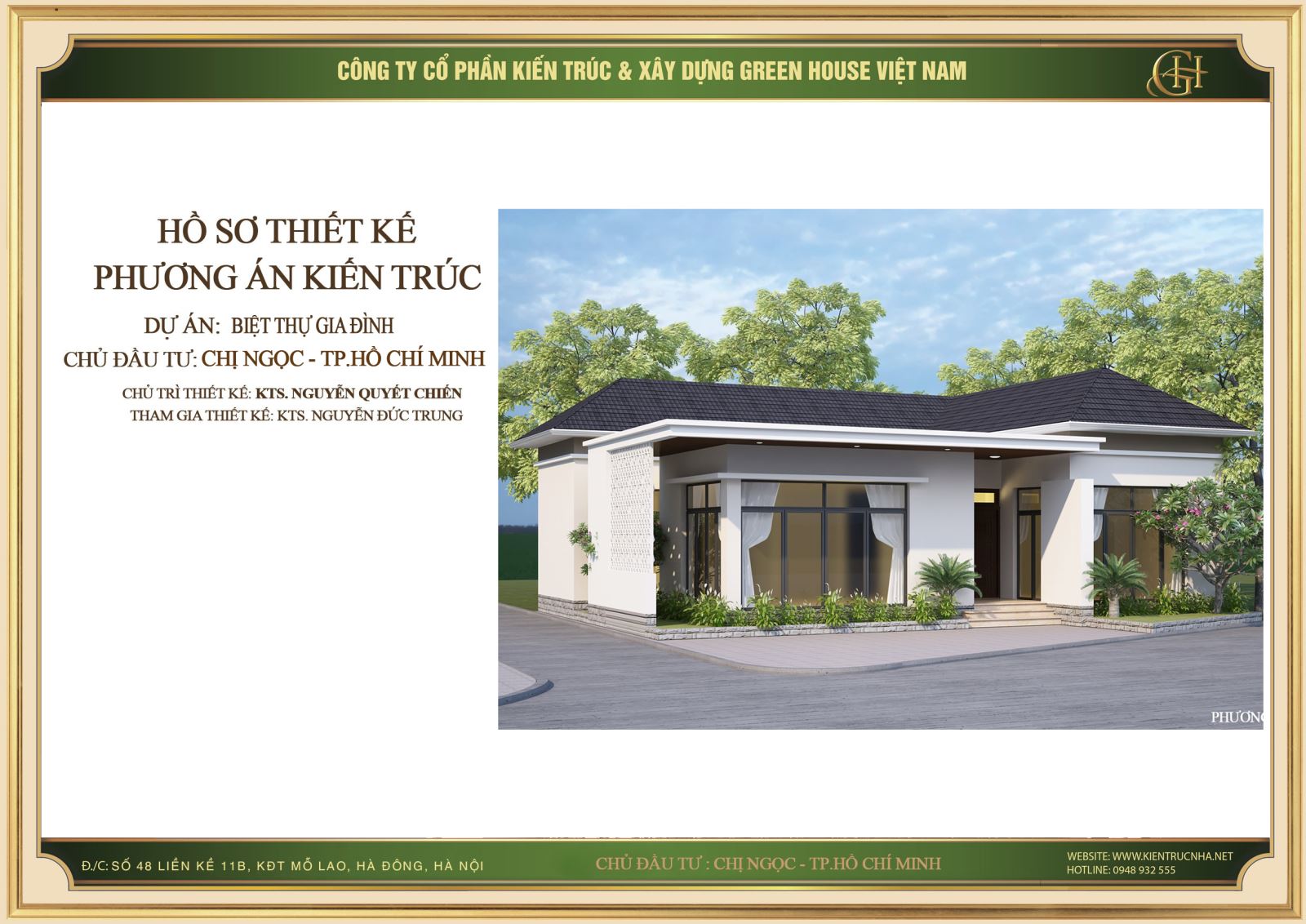 Thiết kế biệt thự hiện đại 1 tầng đẹp trẻ trung tại Hồ Chí Minh