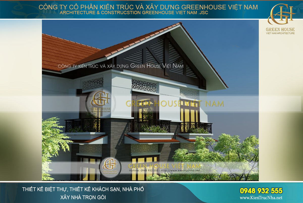 Kiến trúc mái dốc lợp ngói đỏ gợi nhớ nét đẹp thân thuộc, gần gũi của văn hóa Việt Nam