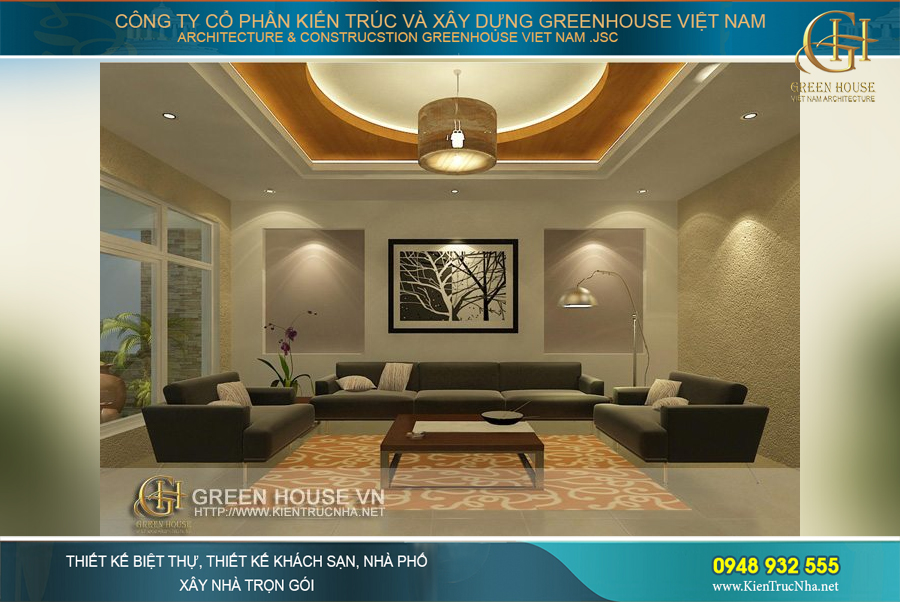 Thiết kế không gian phòng khách đơn giản nhưng cao cấp, tinh tế