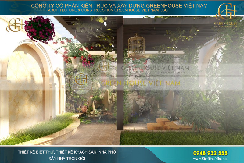 Không gian tiểu cảnh sân vườn thơ mộng như trong những câu chuyện cổ tích