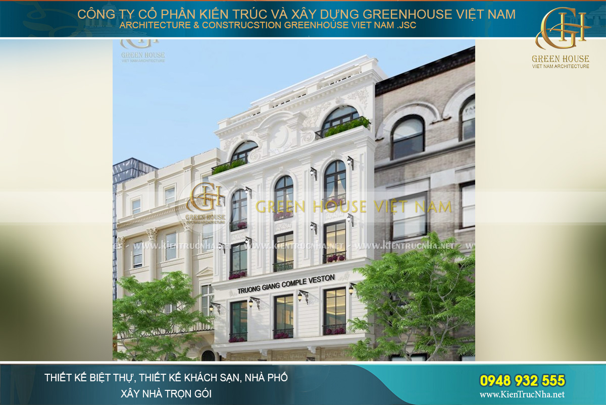 Thiết kế nhà tân cổ điển đẹp và nổi bật so với các kiến trúc xung quanh