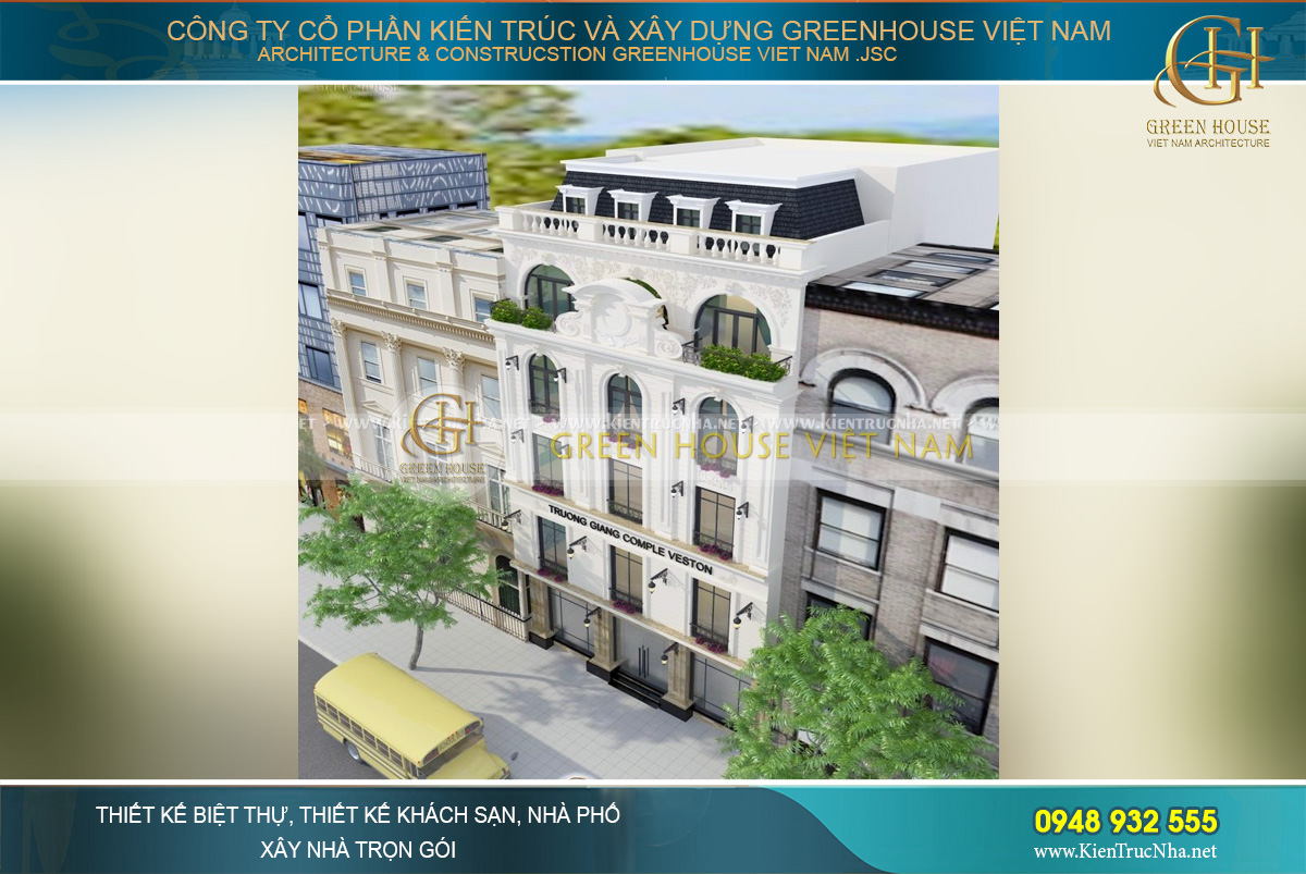 Nhìn từ trên cao, ngôi biệt thự đầy nổi bật, cuốn hút và đẳng cấp vươn xa so với các công trình nhà phố thông thường xung quanh