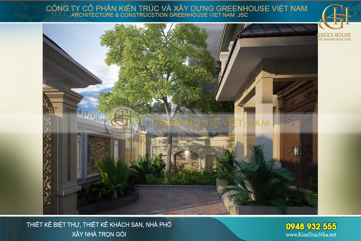 Khuôn viên không rộng nhưng được bố trí rất nghệ thuật và khoa học