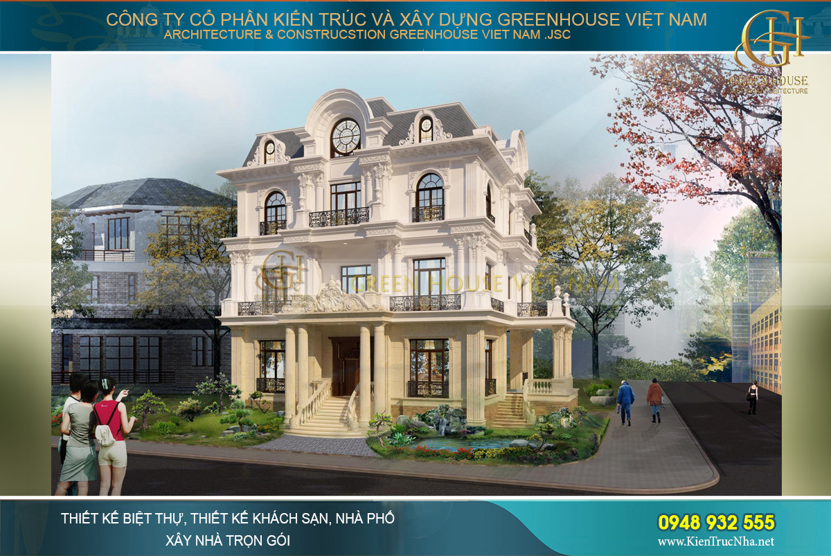 Tòa biệt thự thu hút ánh nhìn bởi sự sang trọng và bề thế 