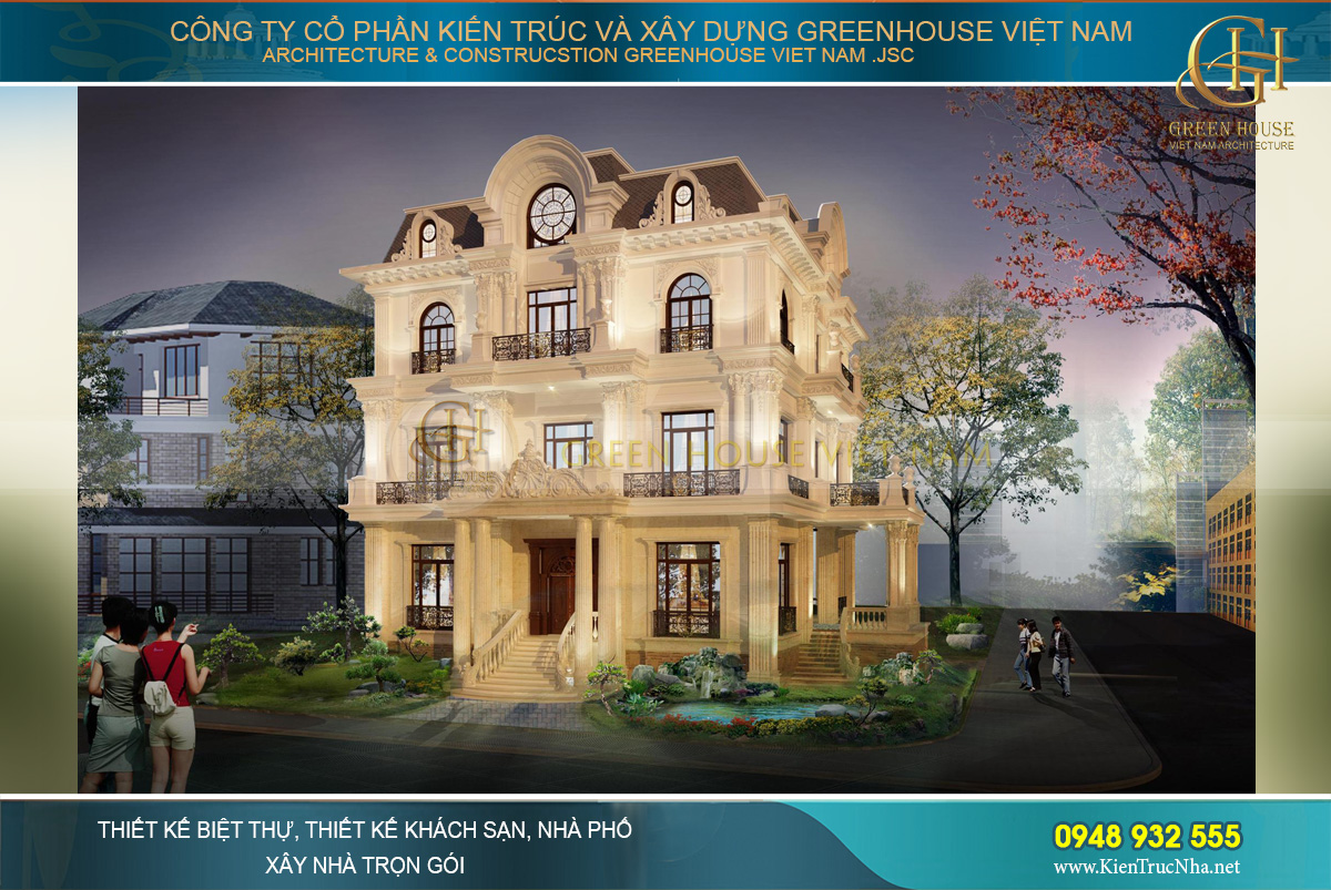 Một công trình biệt thự cổ điển châu Âu đẹp tráng lệ khiến bao ánh mắt phải say đắm