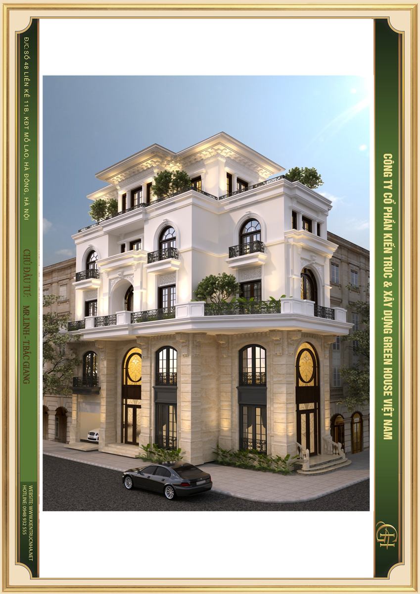Mẫu biệt thự tân cổ điển 5 tầng đẹp tại Bắc Giang