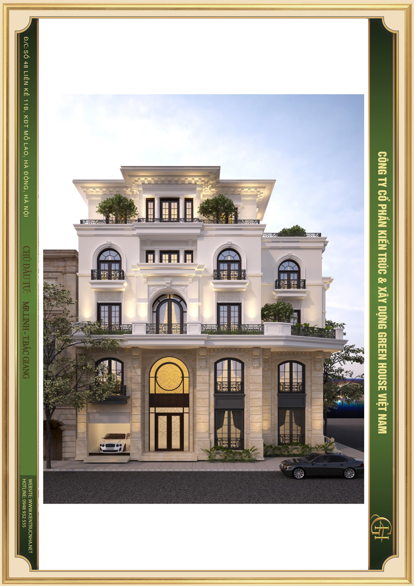 Thiết kế biệt thự tân cổ điển 5 tầng sang trọng, đẳng cấp