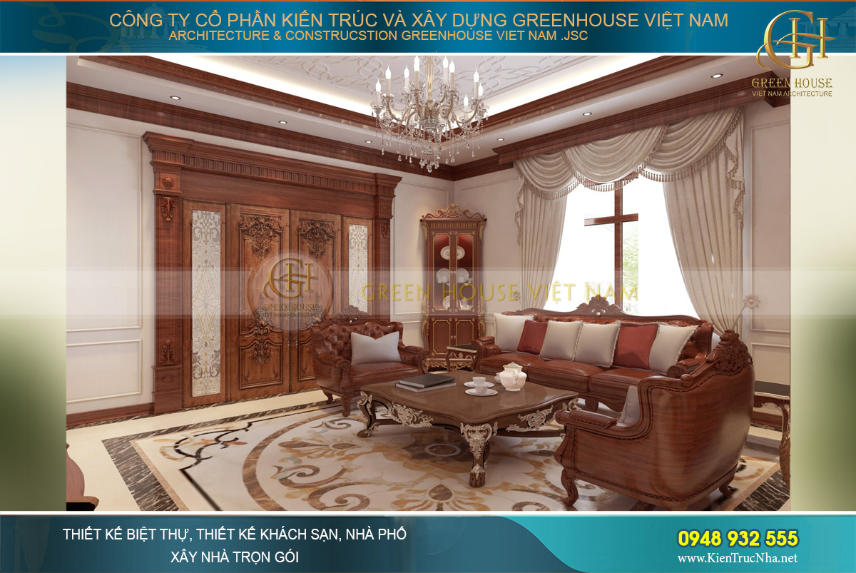 Thiết kế biệt thự tân cổ điển đẹp với hoa văn tinh xảo - Green House Việt Nam