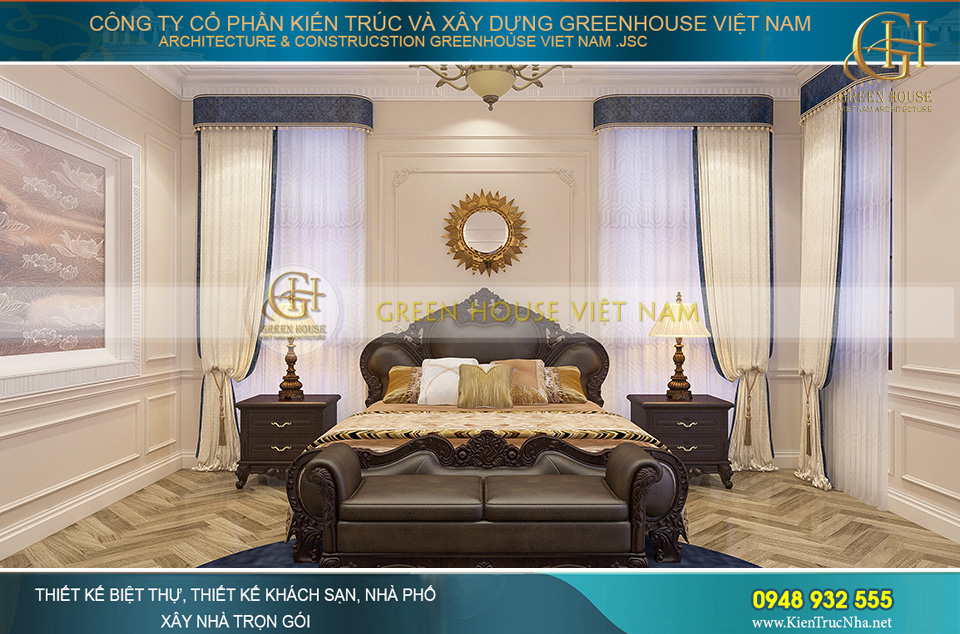 Phòng nghỉ trưa tại khu vực thư phòng làm việc của gia chủ