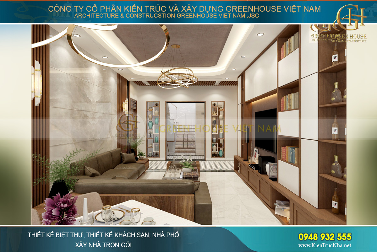 Không gian phòng tiếp khách của căn hộ chung cư hiện đại tại Hà Nội