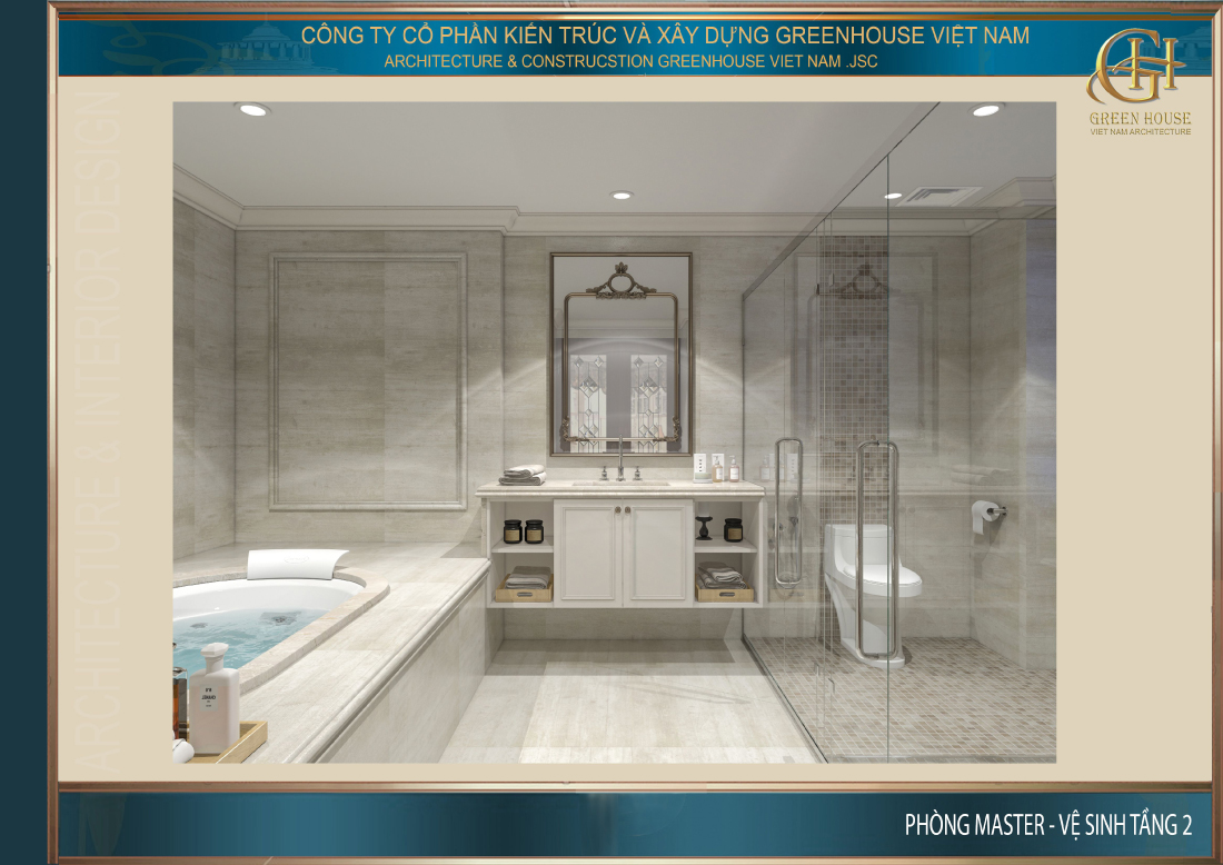 Không gian phòng tắm, phòng vệ sinh của phòng ngủ master