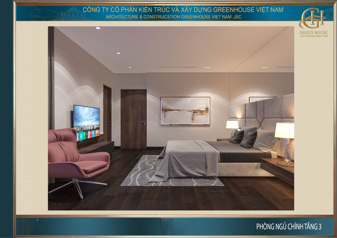 Nội thất phô diễn được vẻ đẹp tân cổ điển cao cấp của phòng ngủ nhà ống