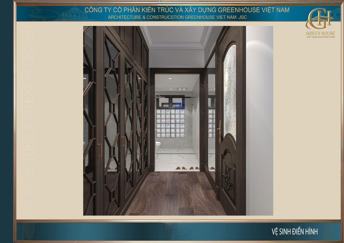 Hành lang trong phòng ngủ master dẫn tới phòng thời trang