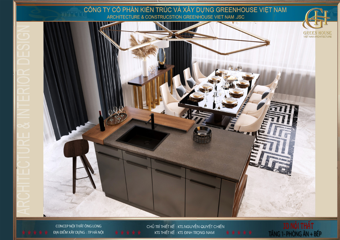 Kích thước quầy bar nên được tính toán kĩ lưỡng và phù hợp