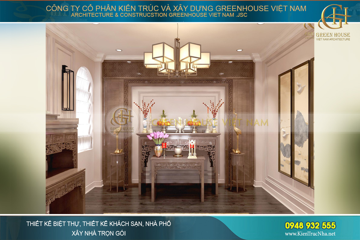 Lưu ý bên trái và bên phải khi bố trí bàn thờ