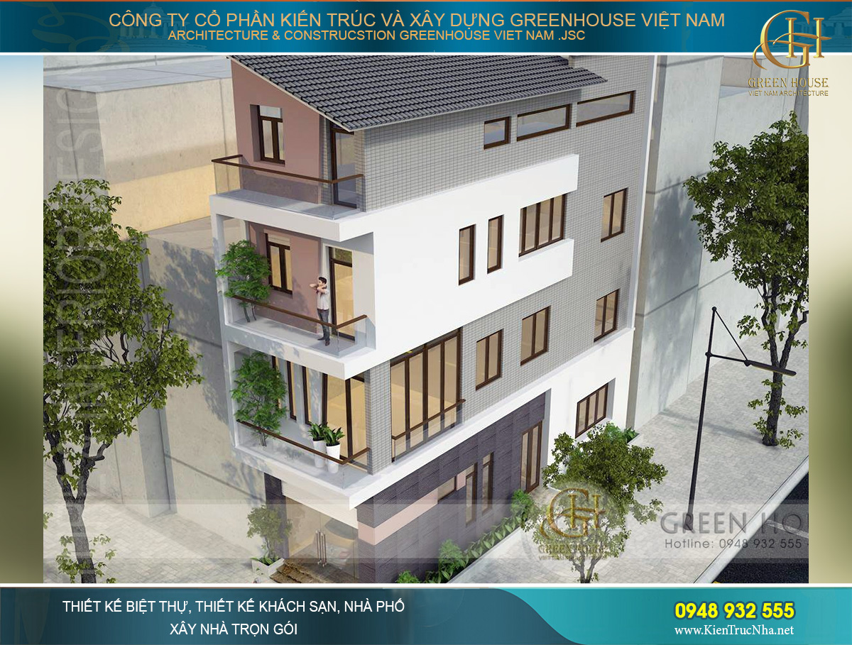 Tầng 2 đến tầng 4 là thiết kế ban công lớn, mang đến một không gian thư giãn​