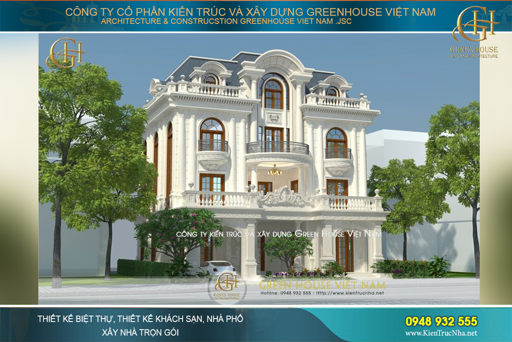 Vẻ đẹp lộng lẫy, tráng lệ của biệt thự tân cổ điển với phong cách thiết kế kiến trúc Pháp 