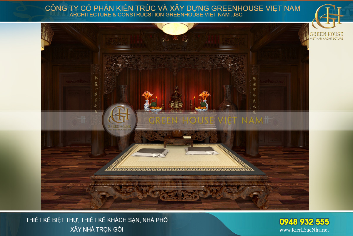 Phòng thở của dinh thự Rạng Đông được đặt trên tầng 4 với thiết kế hoàn toàn từ gỗ tự nhiên