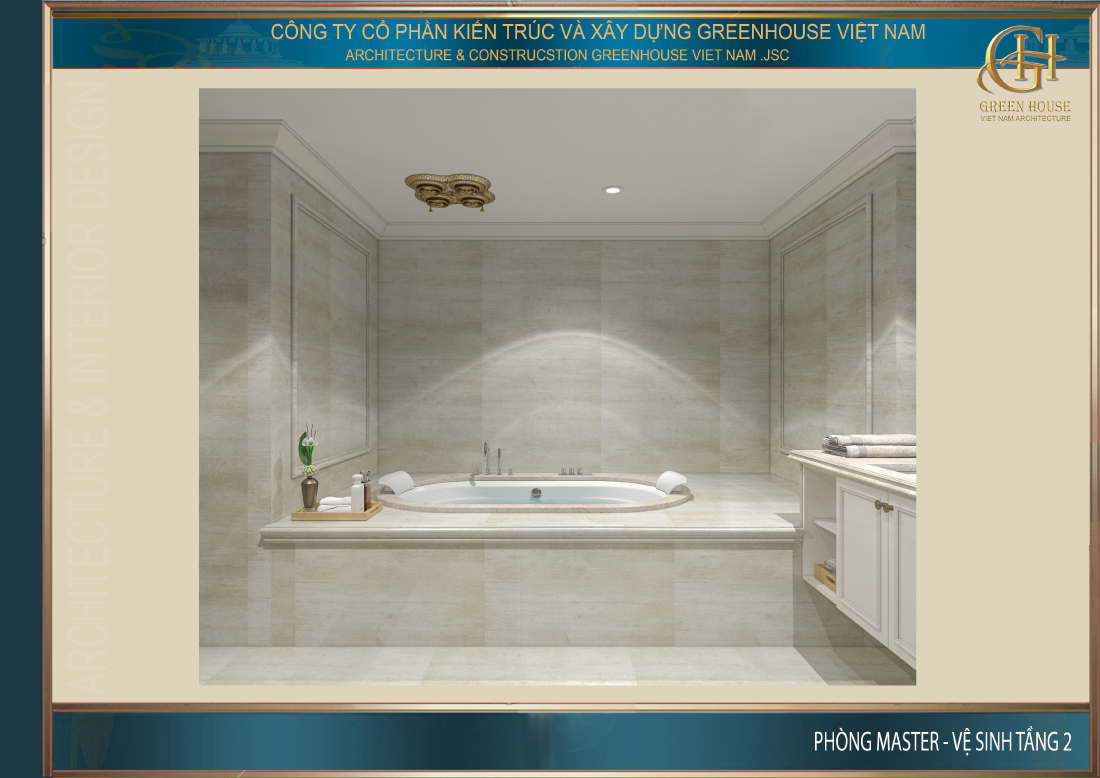 Không gian bồn tắm cao cấp giúp gia chủ có thể thư giãn