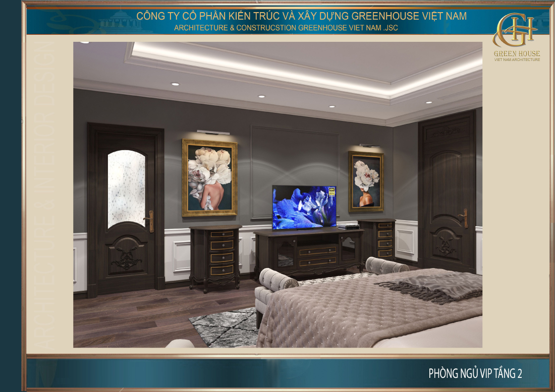 Thiết kế nội thất gỗ mang đến vẻ đẹp hoàng gia quý phái mà ấm áp cho phòng ngủ