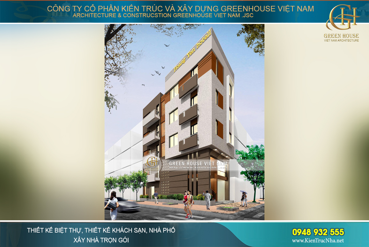 Công trình nhà ống kết hợp kinh doanh với thiết kế sang trọng và bề thế