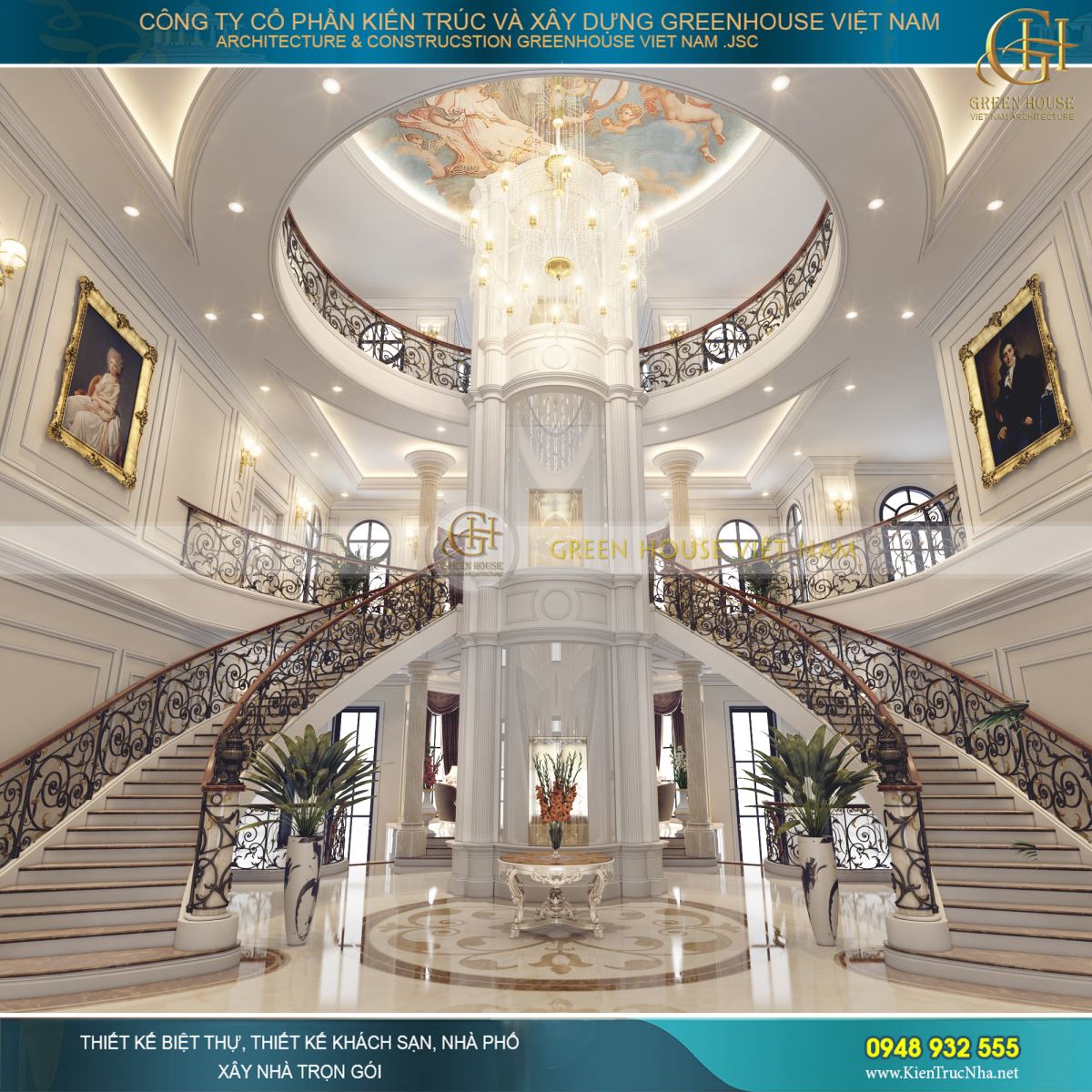 Khoảng thông tầng nối liền tầng 1, 2 và 3 mang đến cảm giác choáng ngợp và kỳ vĩ