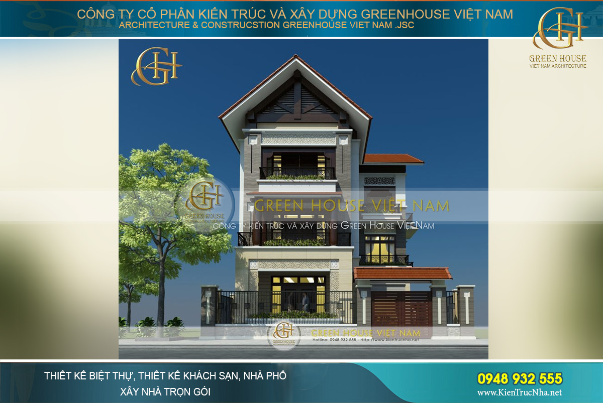 Mẫu biệt thự hiện đại kết hợp phong cách Á Đông đẹp duyên dáng, ấn tượng