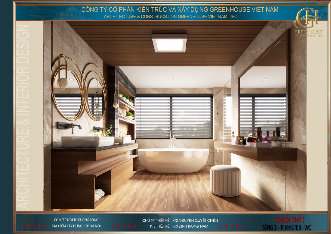Thiết kế phòng tắm độc đáo đầy ấn tượng của phòng ngủ master