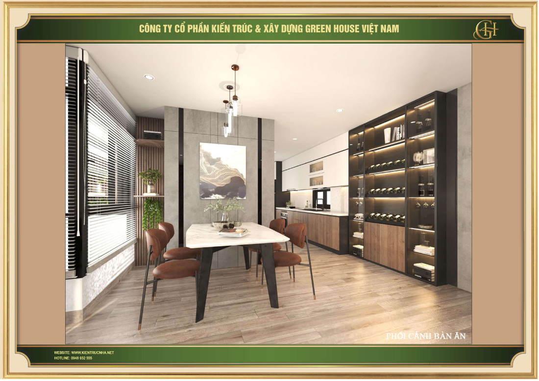 Tủ rượu được thiết kế sang trọng để phù hợp với chủ nhân