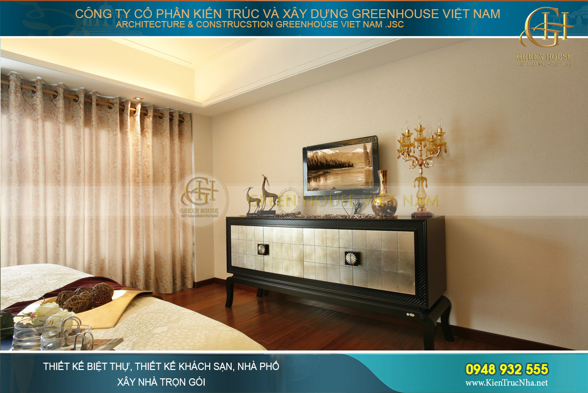 Phòng ngủ được trang bị nội thất cao cấp