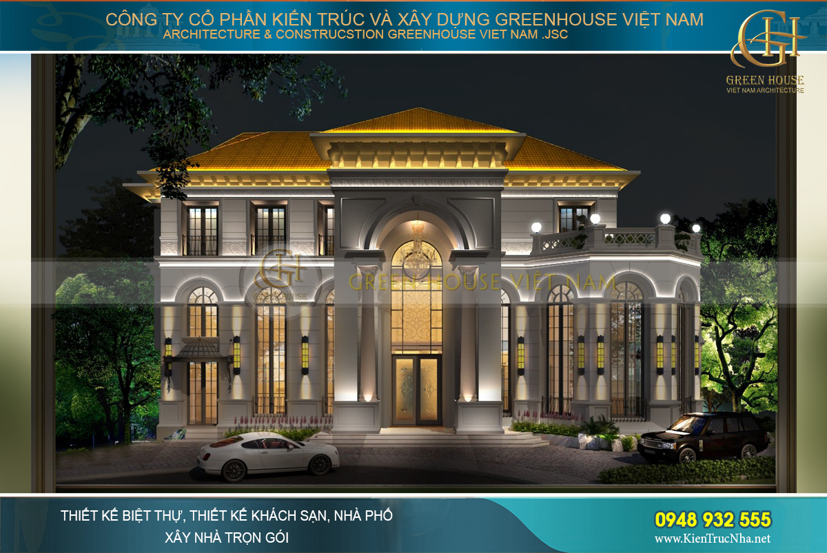 Thiết kế biệt thự tân cổ điển 3 tầng tại Vincom Long Biên