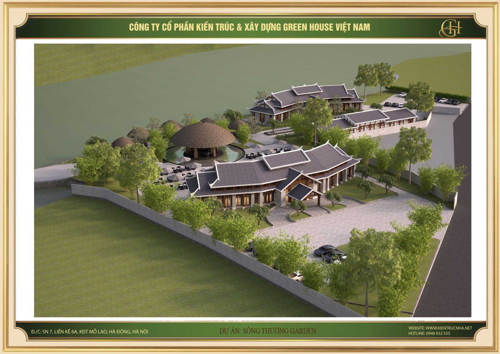 Phối cảnh 3D Toàn cảnh dự án Sông Thương Garden nhìn từ trên cao xuống