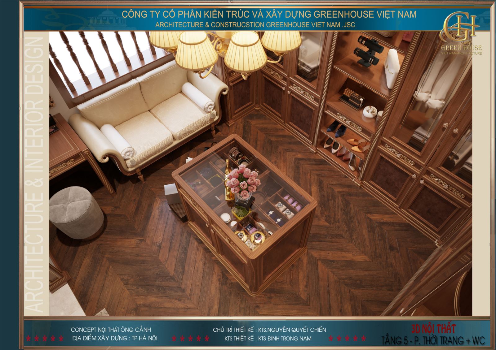 Không gian phòng thời trang nhìn từ trên cao xuống