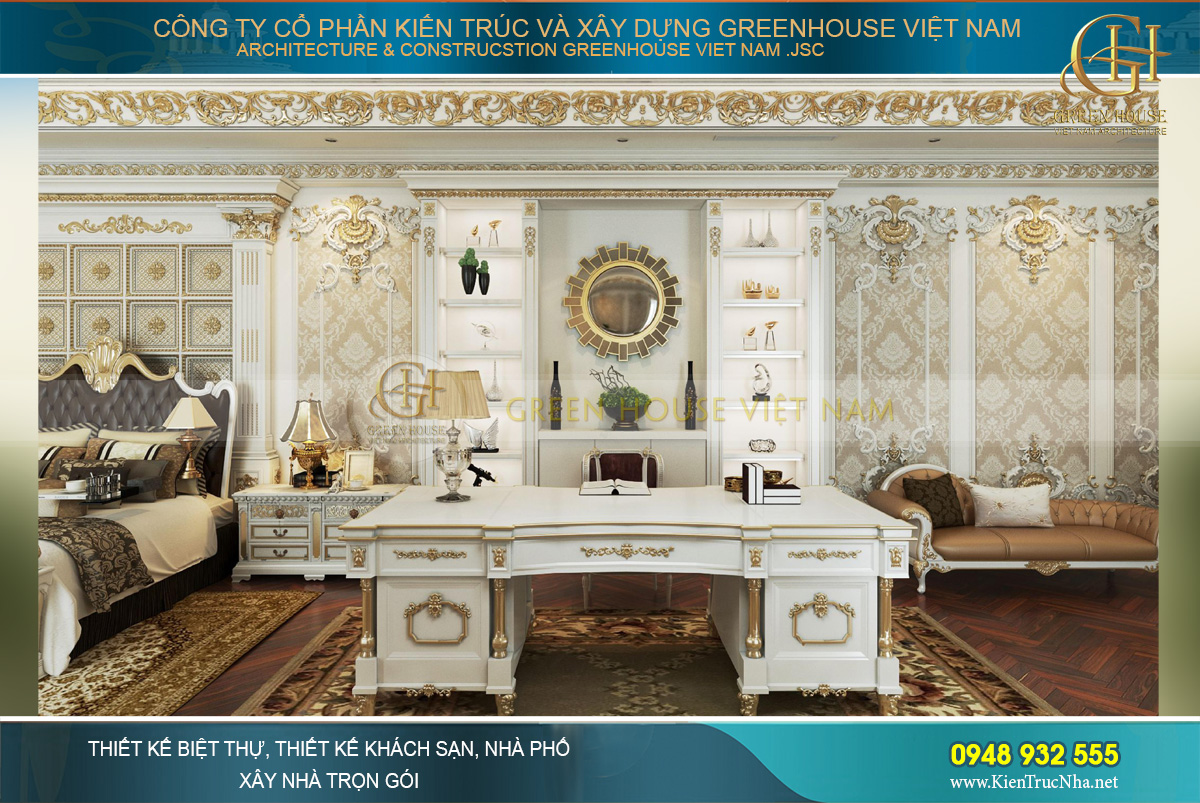 Thiết kế đúng chuẩn phòng hoàng gia 5 sao đẳng cấp châu Âu