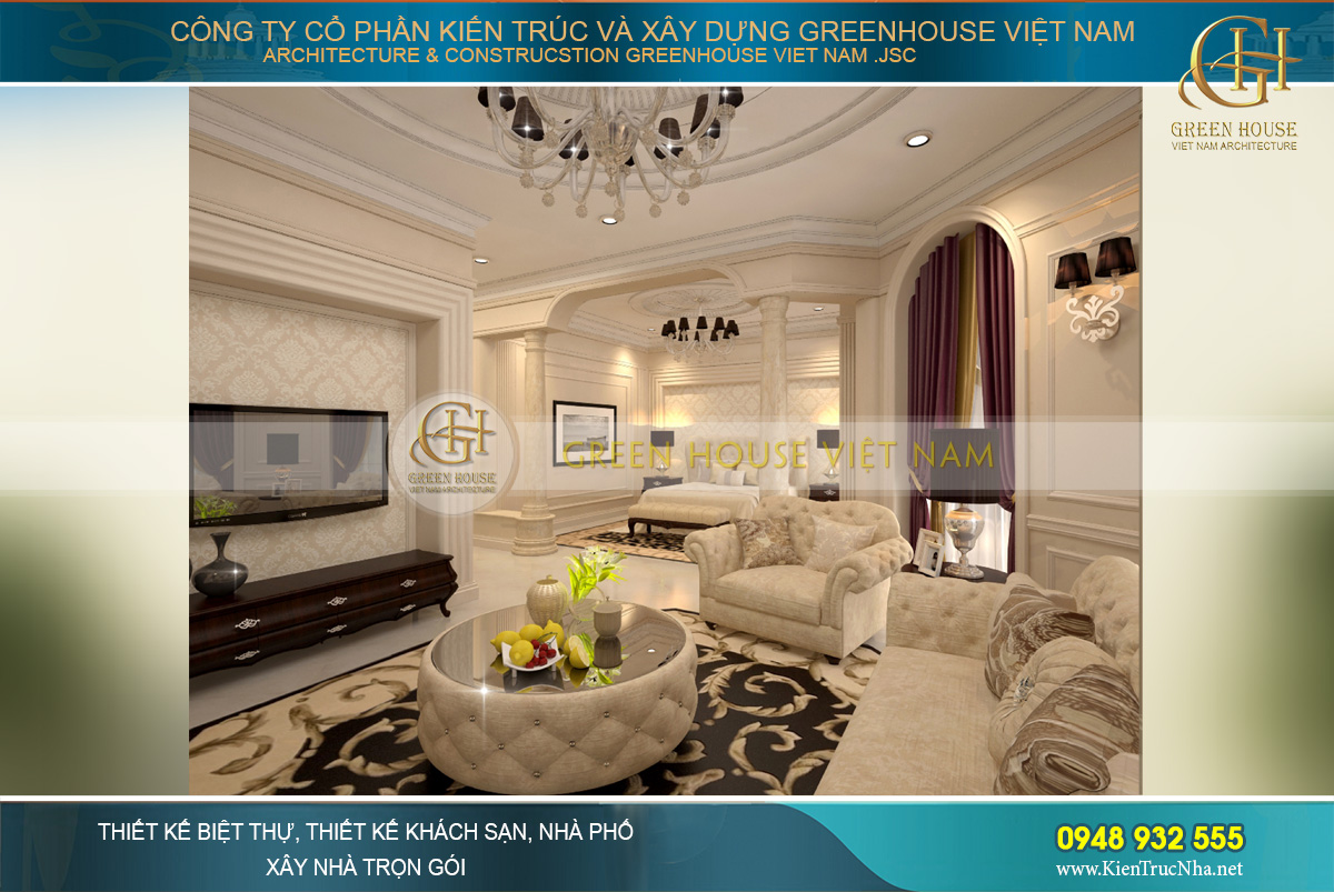 Phòng ngủ số 01 được thiết kế dành cho con với tone màu trung tính phù hợp với cả nam và nữ