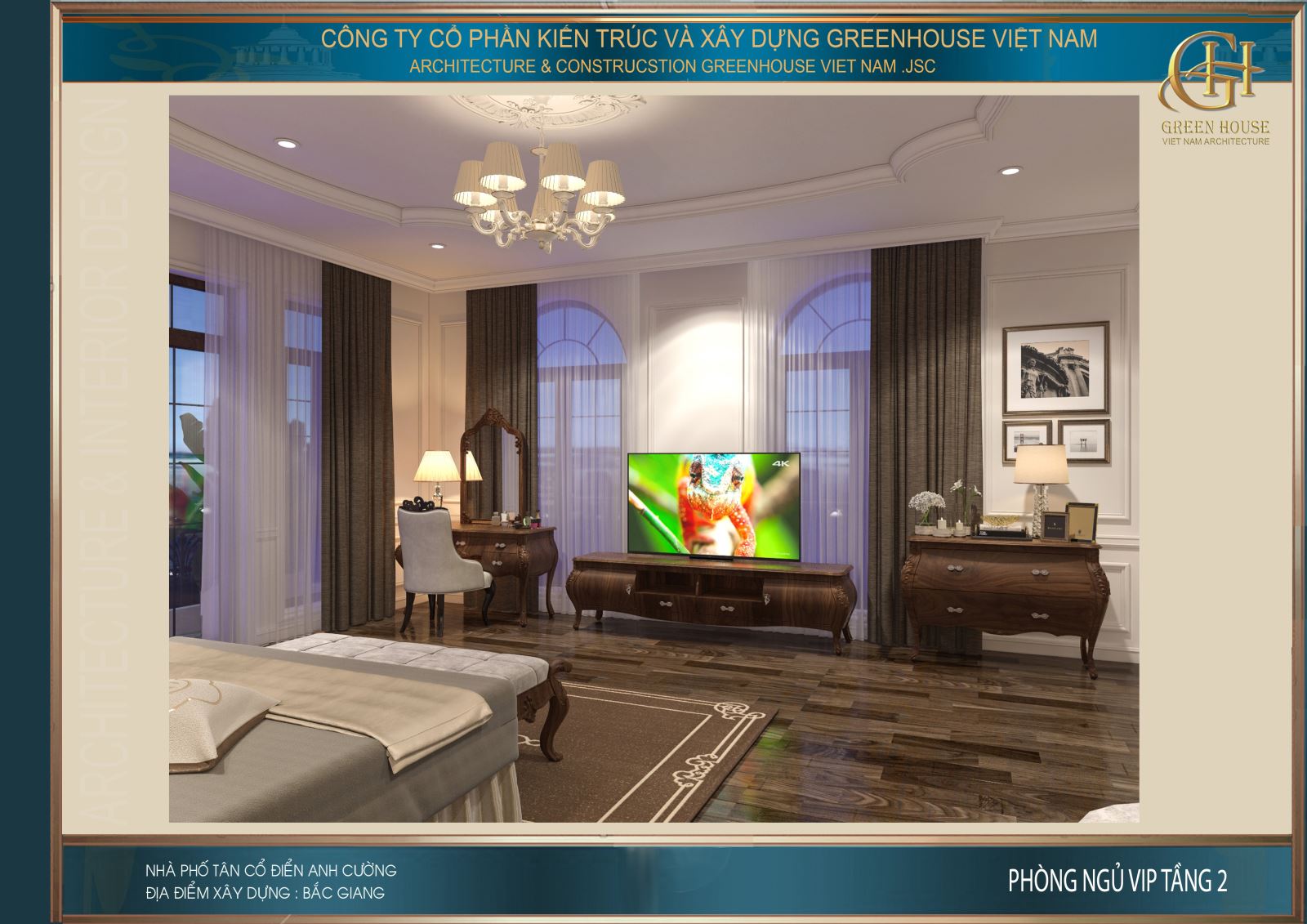 Toàn bộ hệ thống nội thất trong phòng đều đưuọc thiết kế bằng gỗ