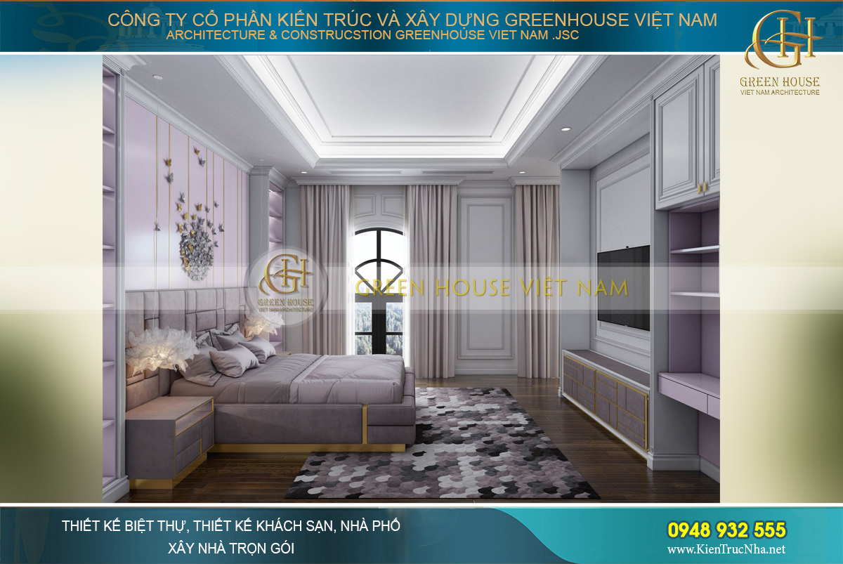 Một không gian với màu tím pastel mộng mơ làm mềm yếu trái tim của bất kỳ thiếu nữ nào