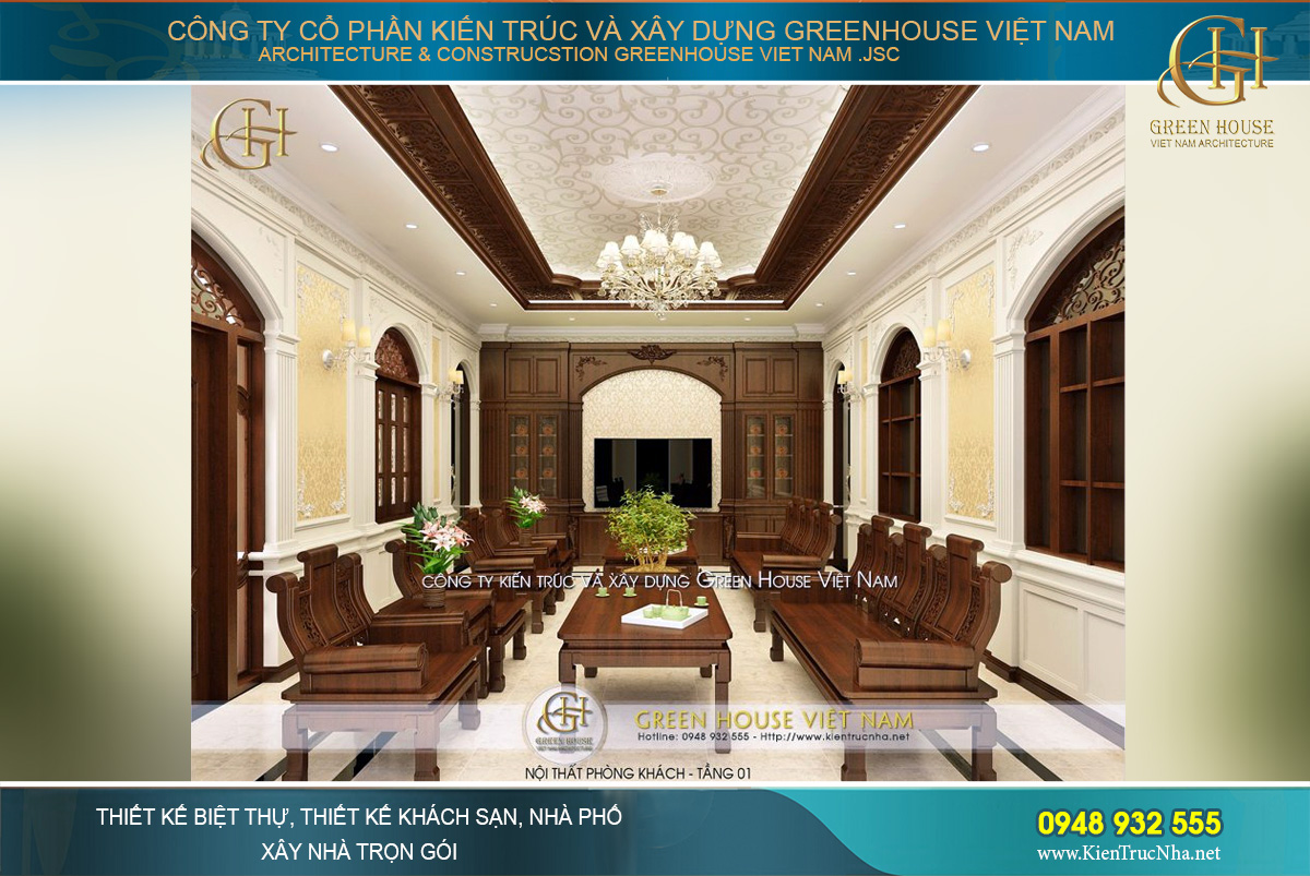 Không gian nội thất biệt thự tân cổ điển sang trọng, đẳng cấp tại Hà Nội