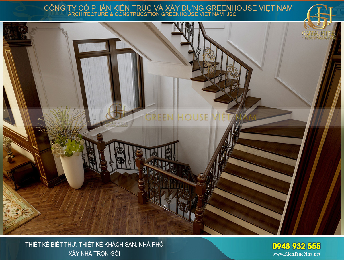 mẫu cầu thang đẹp cho biệt thự