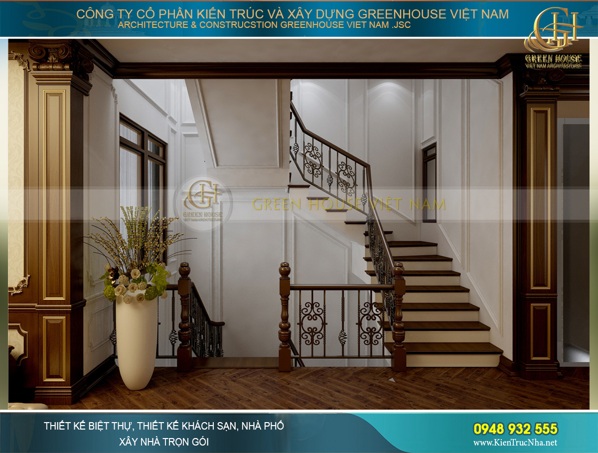 mẫu cầu thang đẹp cho biệt thự