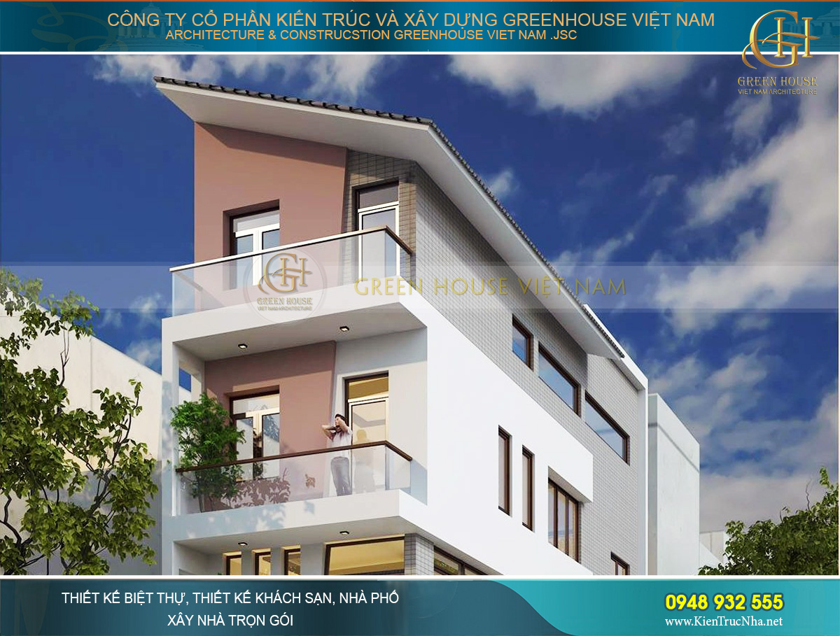 Các tầng trên của nhà phố hiện đại đều được thiết kế ban công rộng rãi, cửa sổ thông thoáng