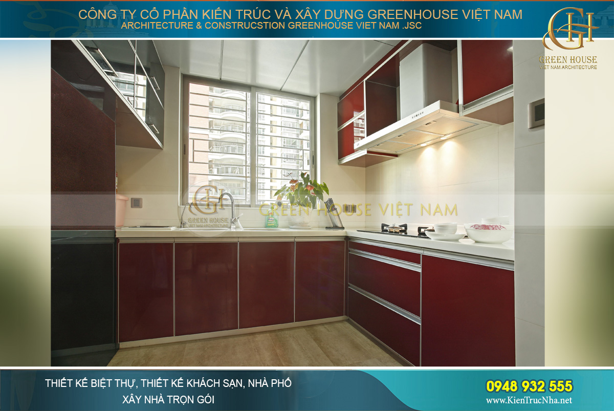 Thiết kế đồ nội thất phòng bếp hiện đại, đơn giản